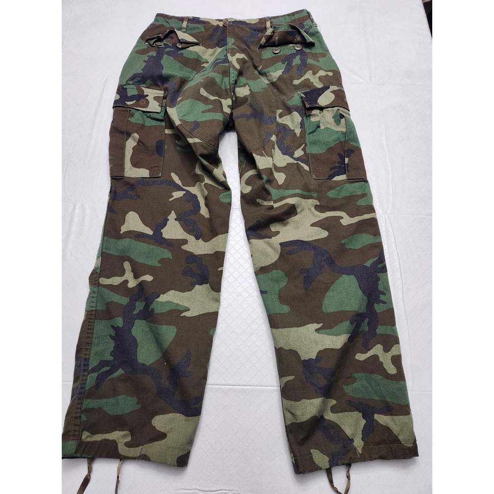 Camo BDU Cargo Pants Mens 32x29 Woodland Army Relaxed Fit Utility Workwear - Picture 10 of 10